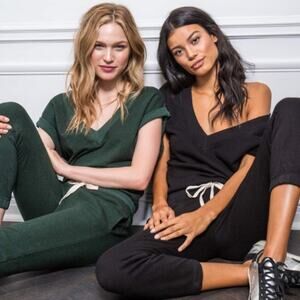 Anthropologie n: PHILANTHROPY Disco Jumpsuit Forest Green Medium M French Terry